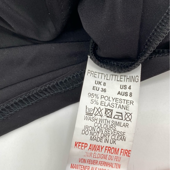 PrettyLittleThing Black Strappy Lace Up Tube Crop Top 4 - Picture 9 of 10